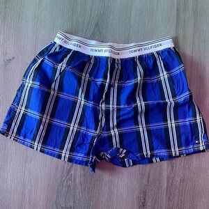 Tommy Hilfiger Men's Blue Checkered Boxer Shorts Underwear loungewear